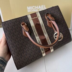 Michael Kors Brown and Gold Bag